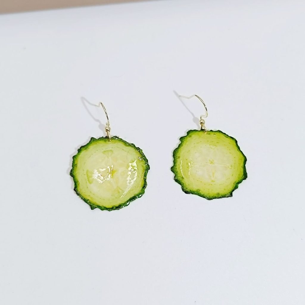 natural cucumber earrings