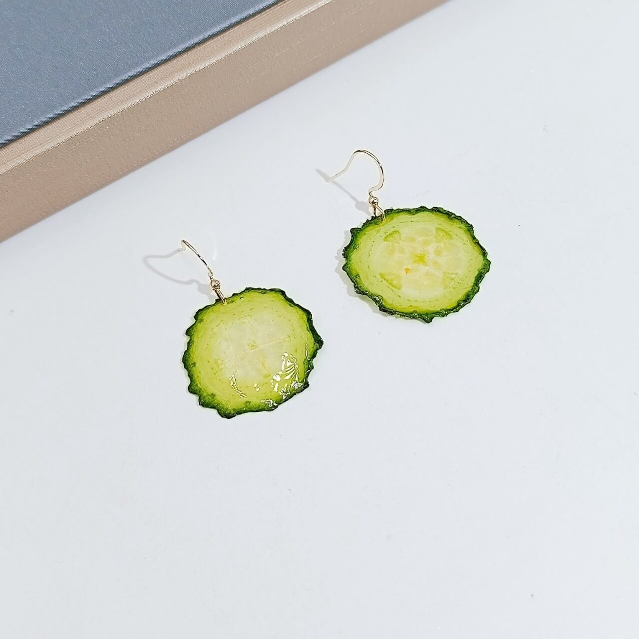 natural cucumber earrings
