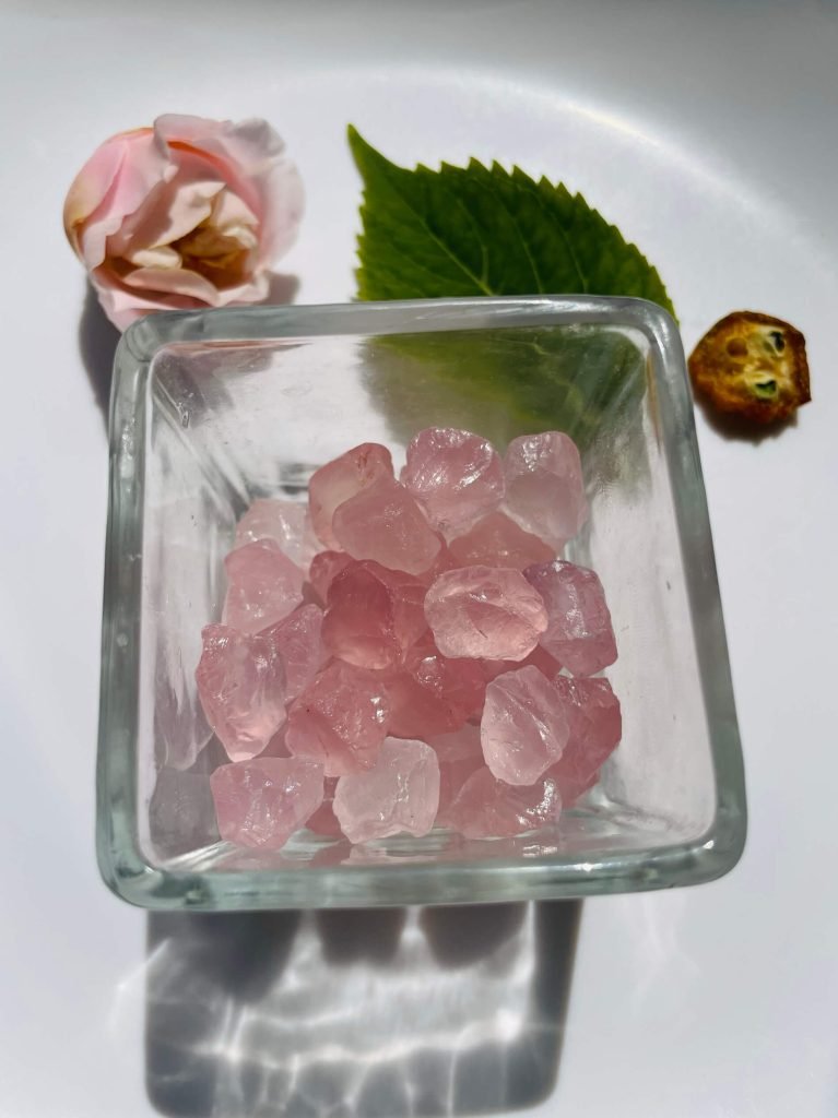 raw rose quartz