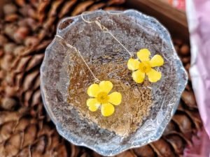 small yellow flower eternal flower earrings