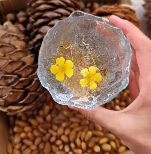 small yellow flower eternal flower earrings