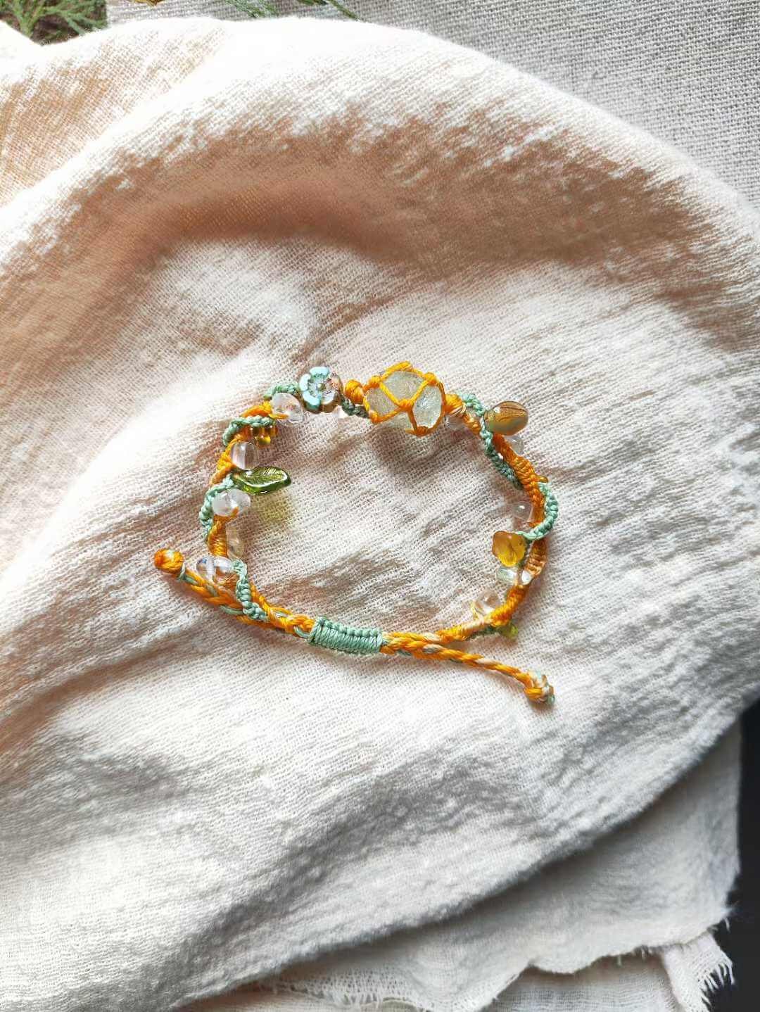 Adjustable Green Crystal Czech Glass Bracelet