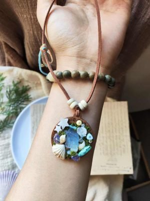 Aquamarine Shell Necklace1