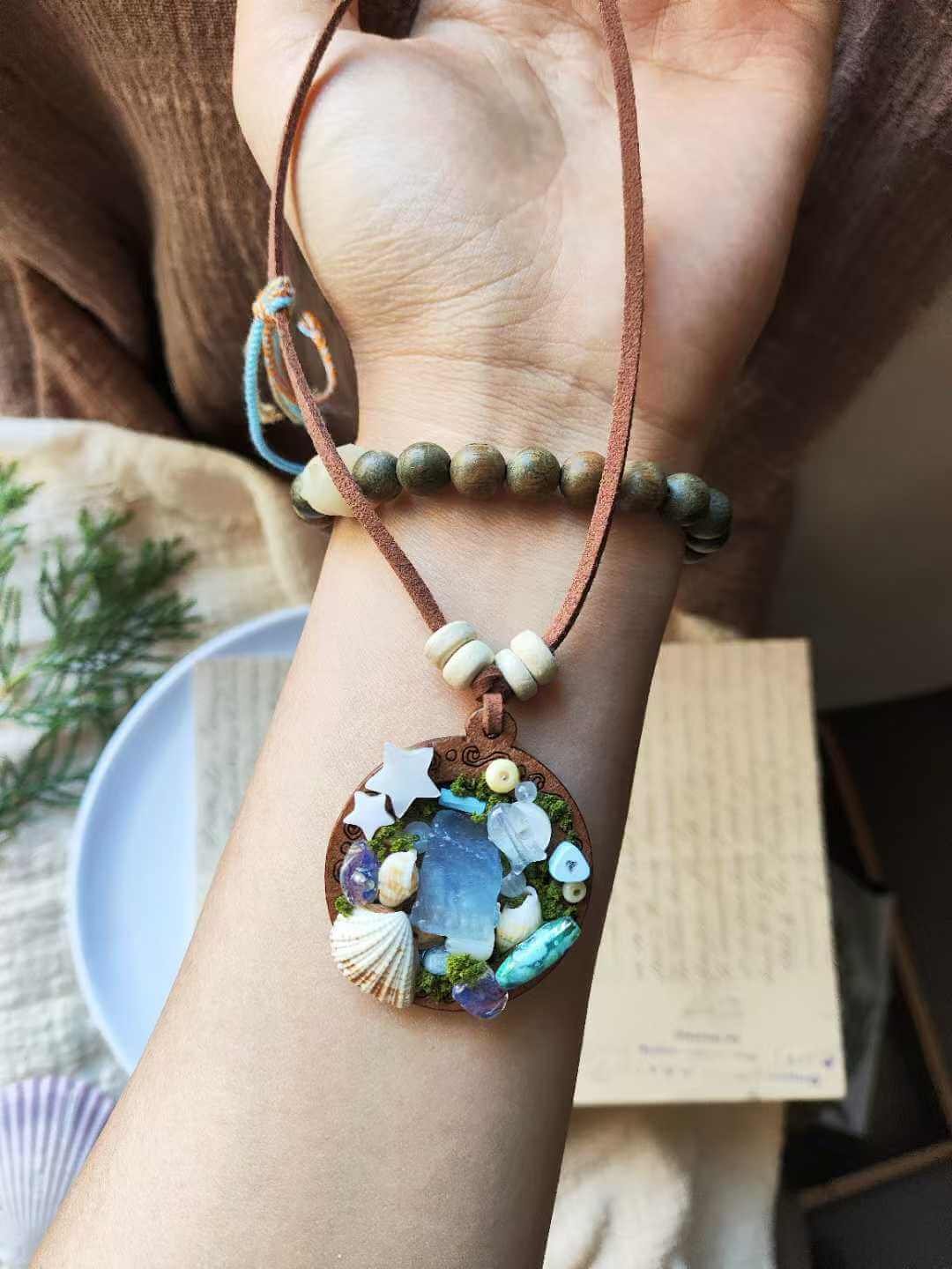 Aquamarine Shell Necklace1