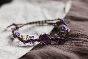 Amethyst Woven Cord Bracelet
