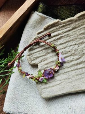 Amethyst and Butterfly Bead Bracelet