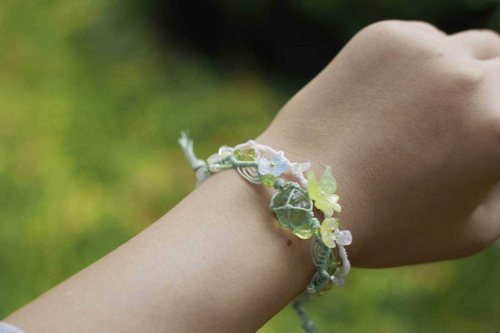 Green Glass Double Layer Bracelet