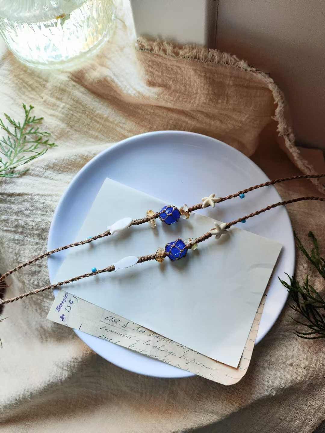 Ocean Inspired Bracelet with Shell Fish Charm